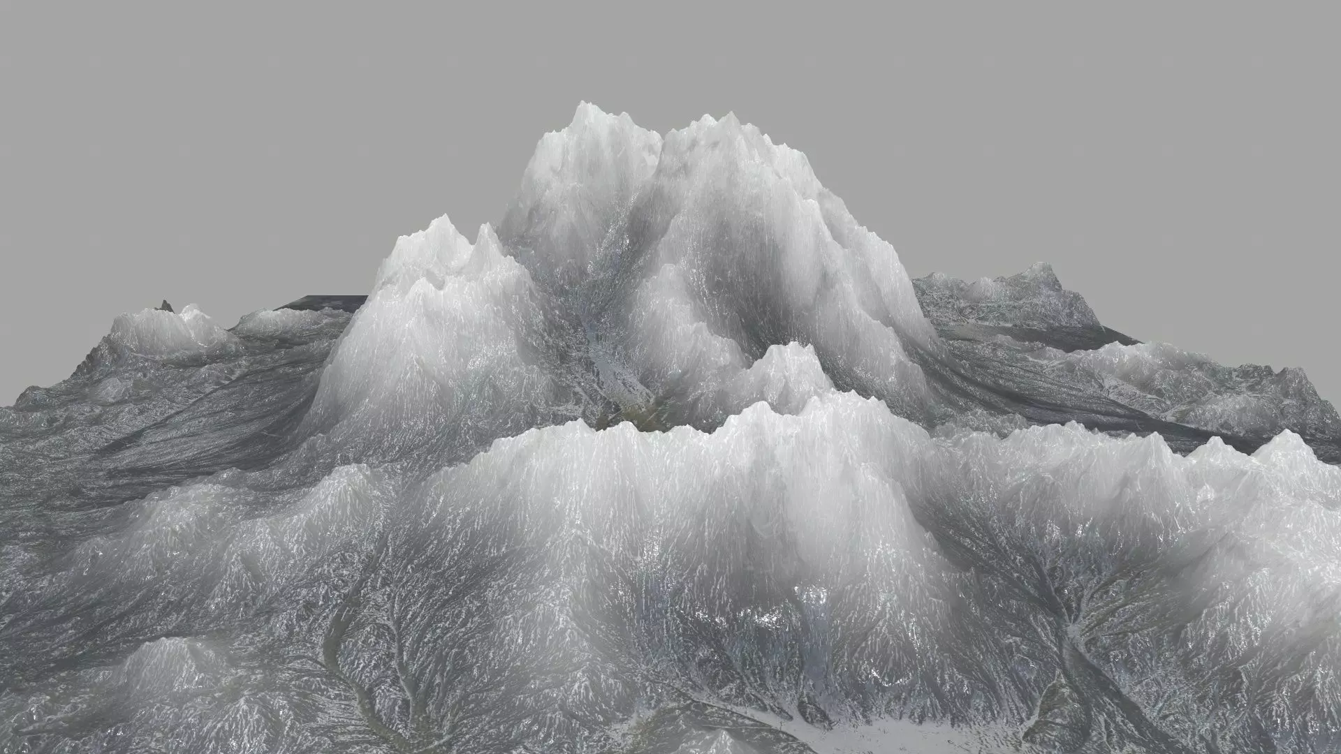 ice Mountain Low-poly 3D model_0