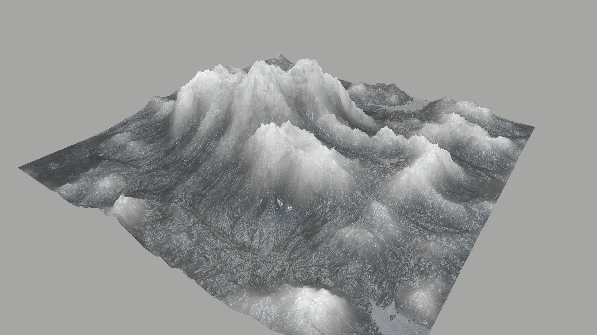 ice Mountain Low-poly 3D model_2