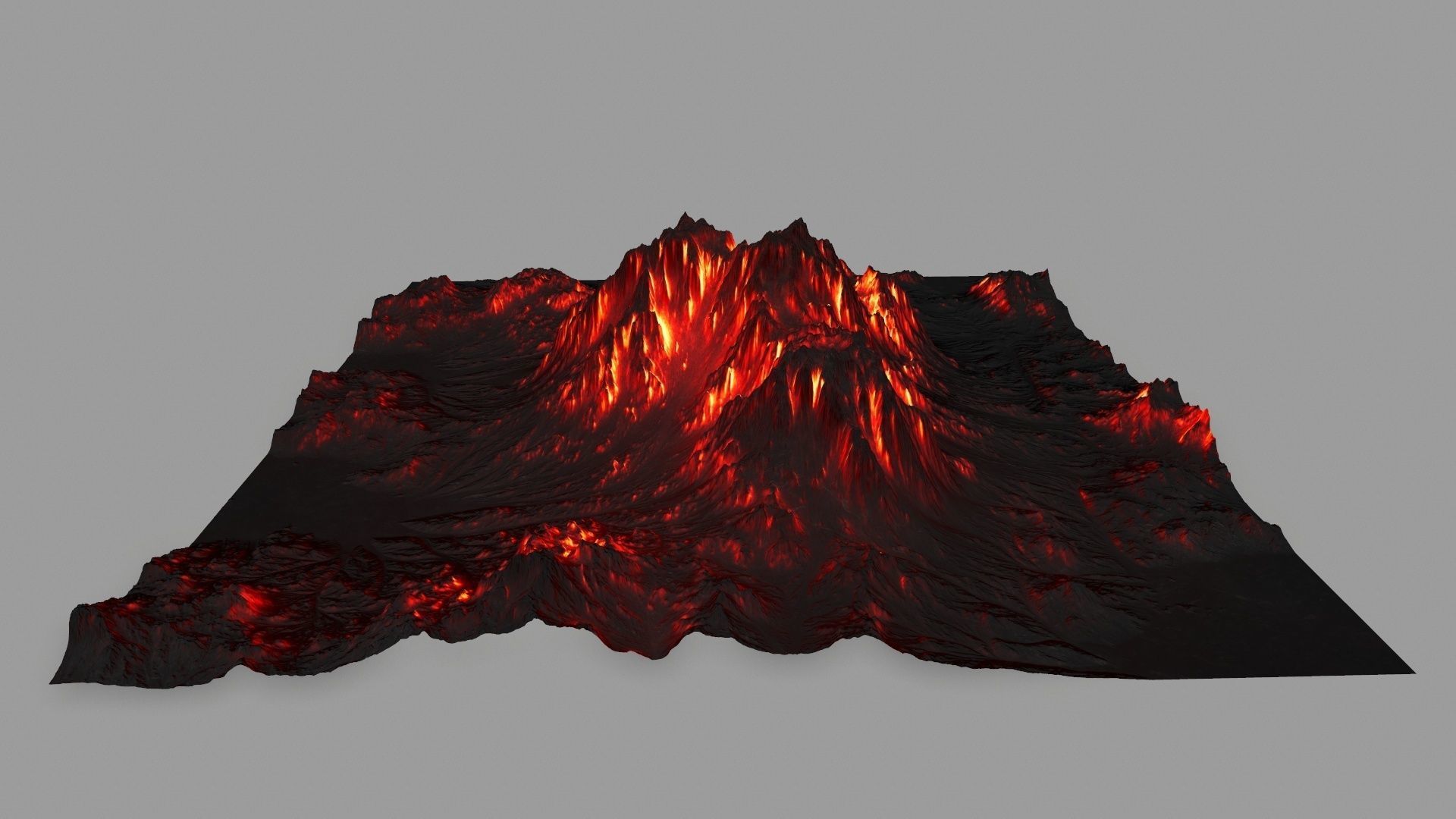 volcano Low-poly 3D model_7