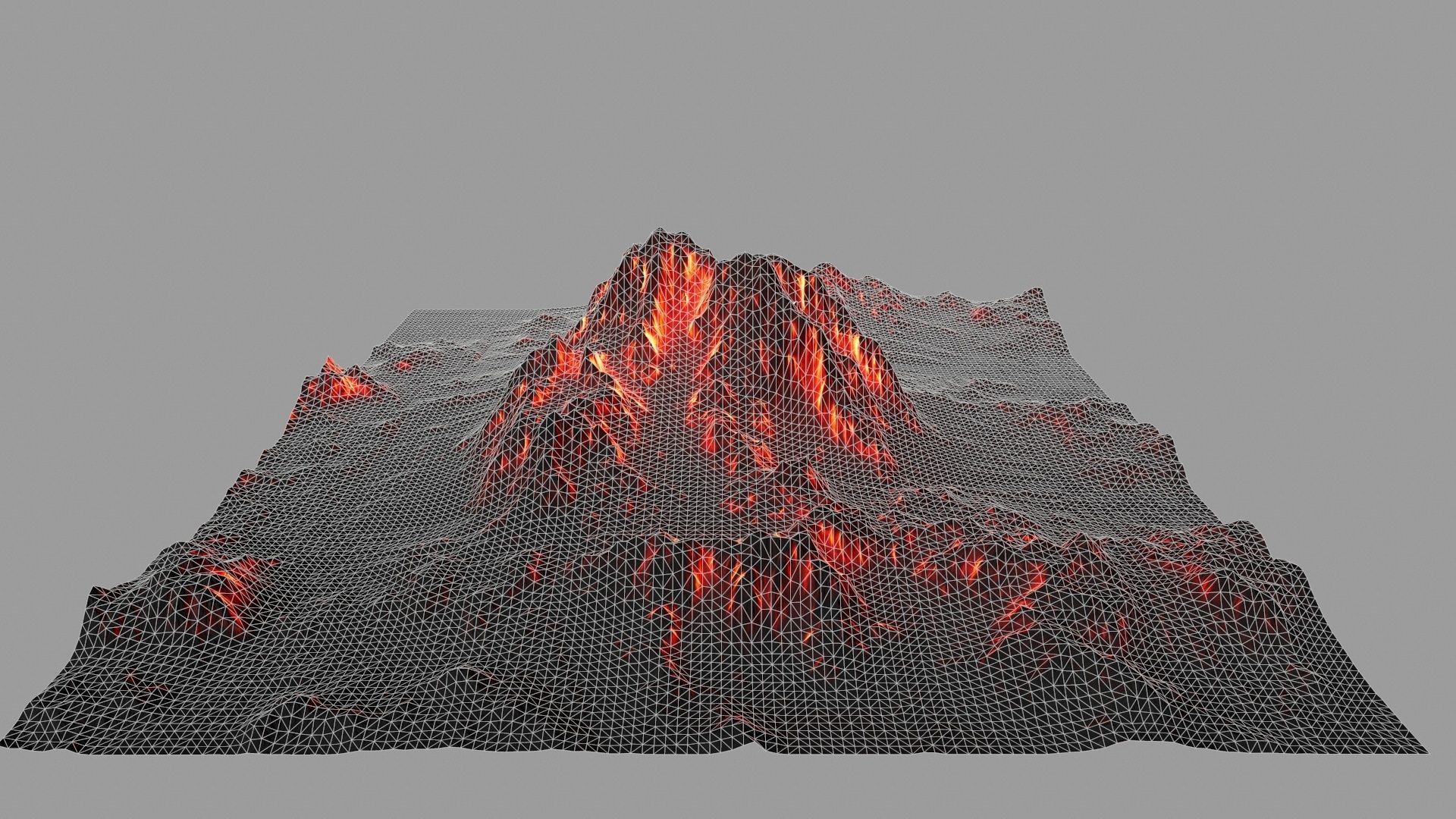 volcano Low-poly 3D model_12