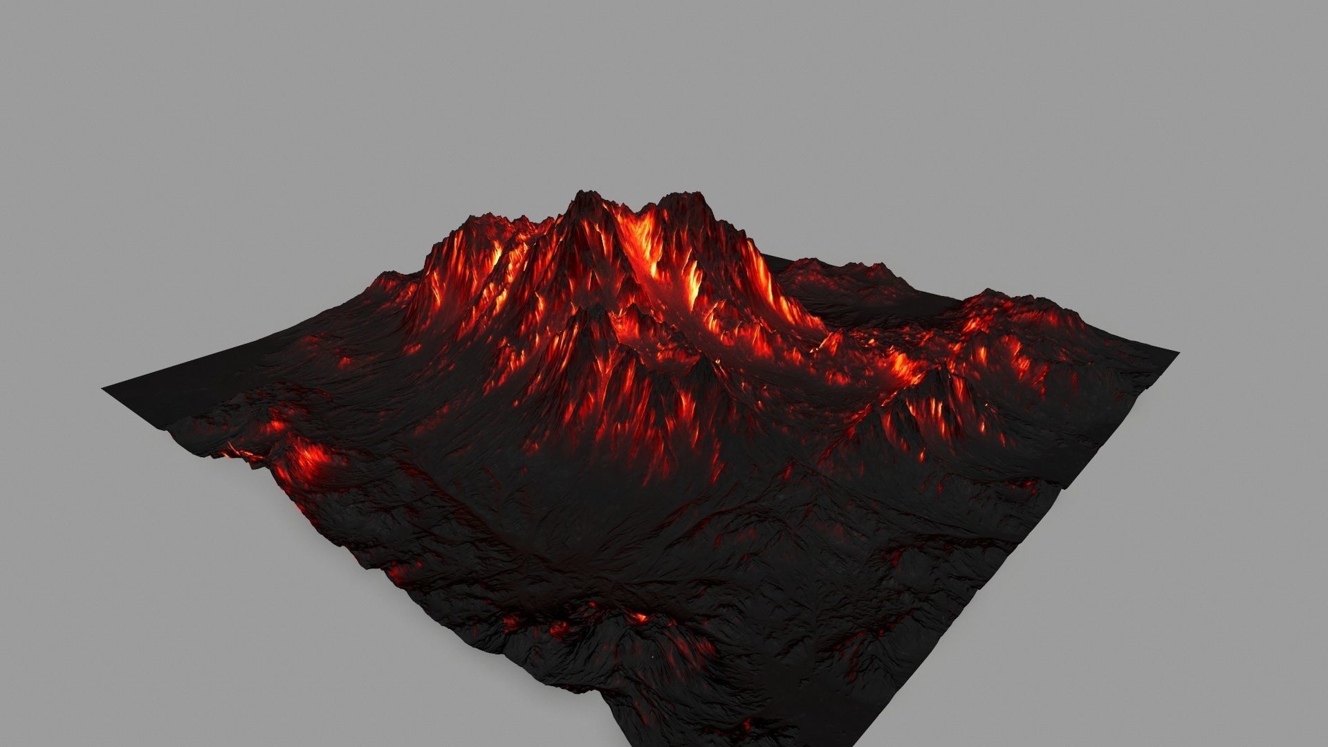 volcano Low-poly 3D model_4