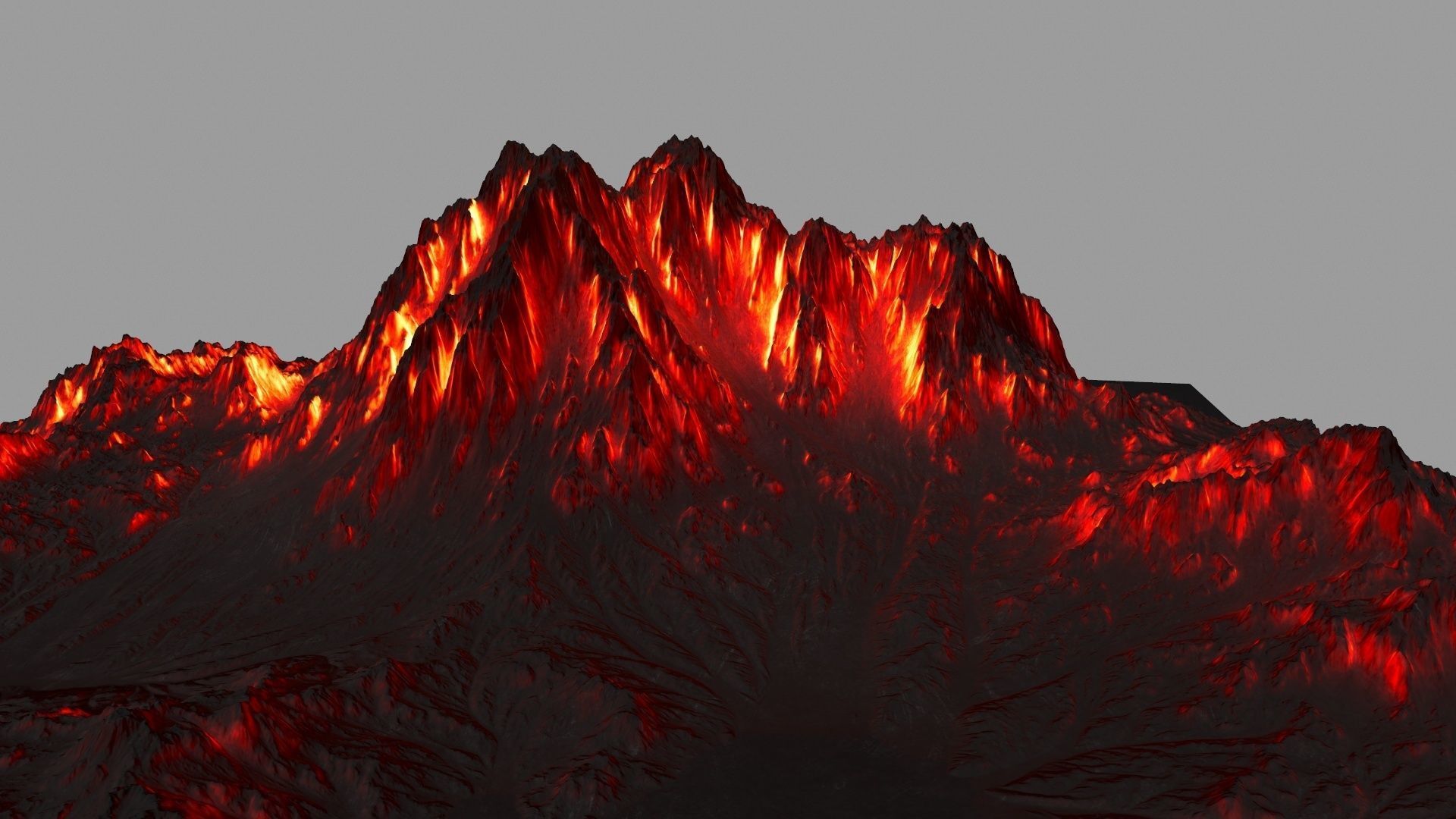 volcano Low-poly 3D model_2