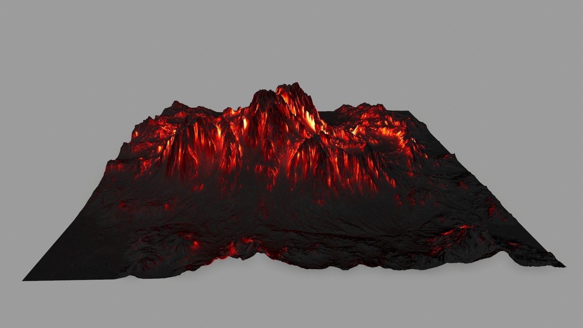 volcano Low-poly 3D model_5