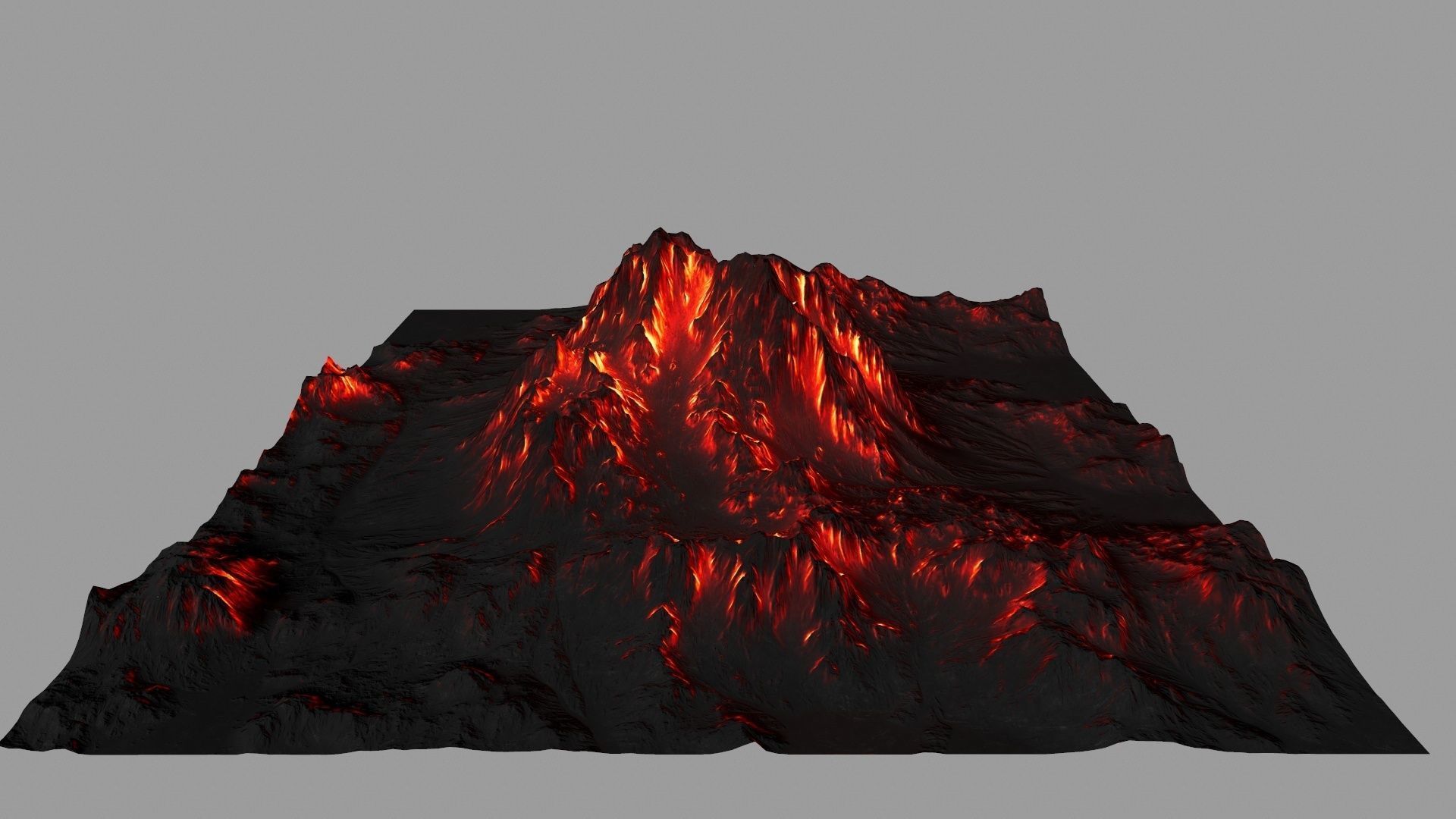 volcano Low-poly 3D model_11