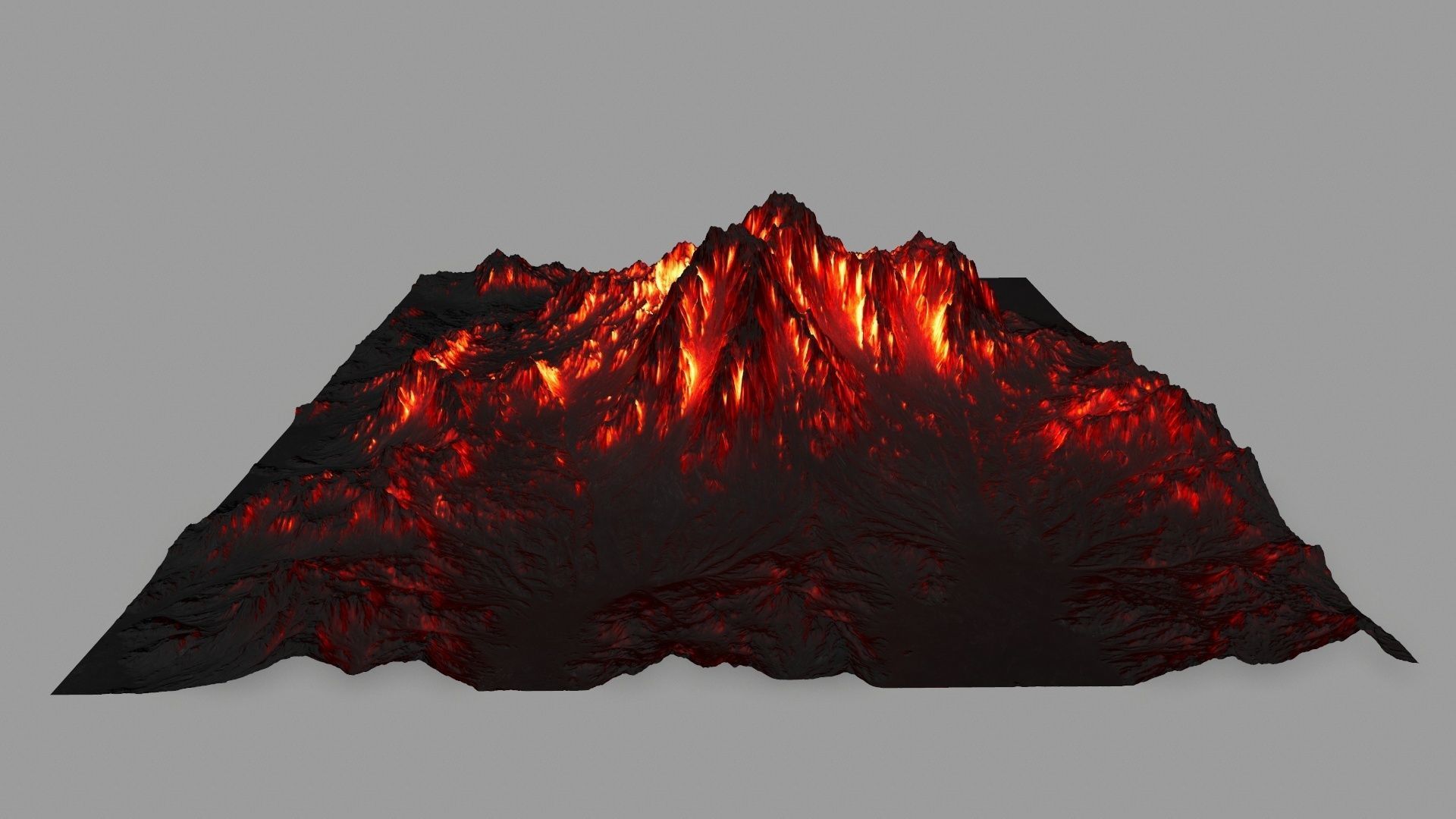 volcano Low-poly 3D model_9