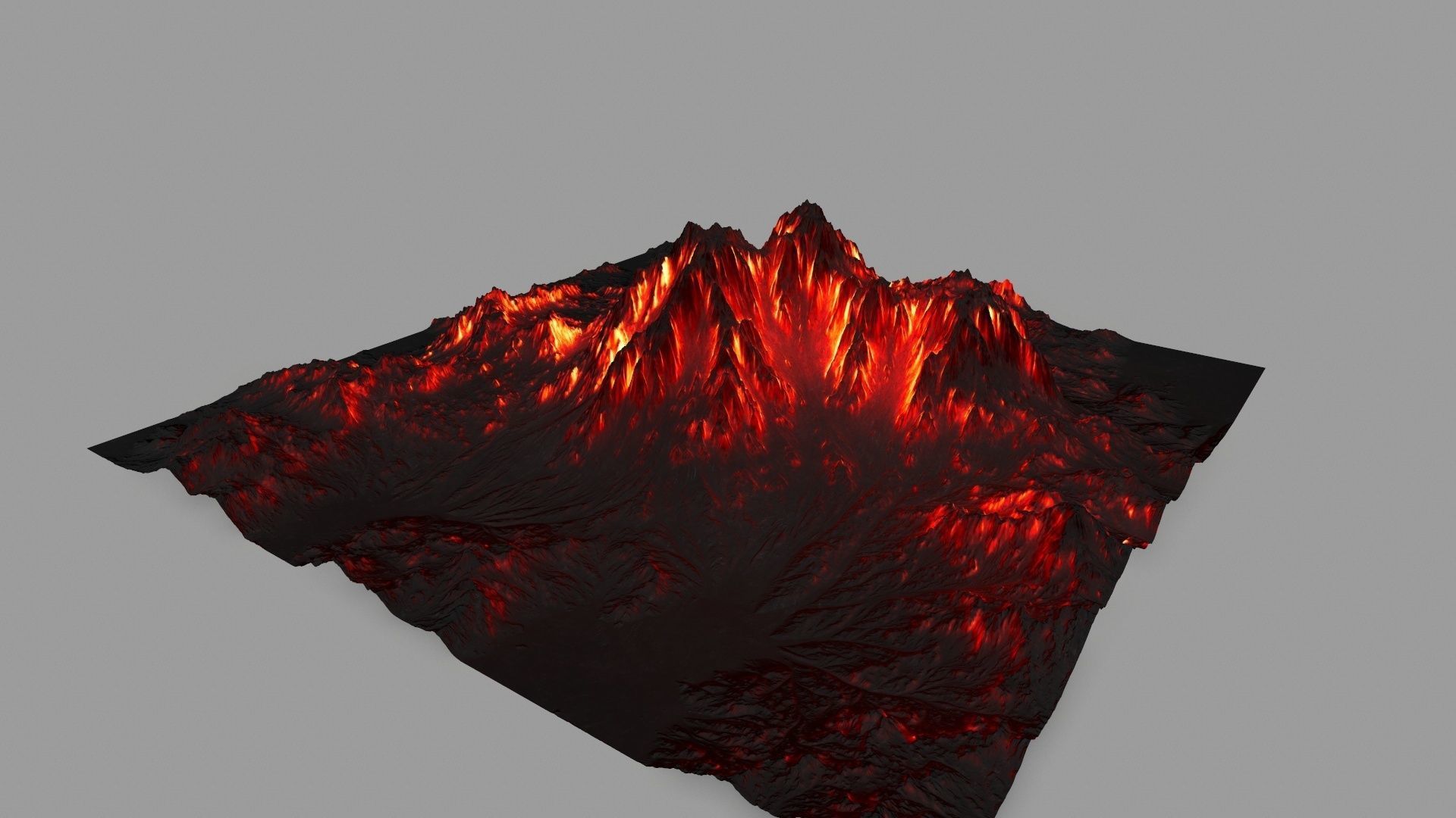 volcano Low-poly 3D model_8