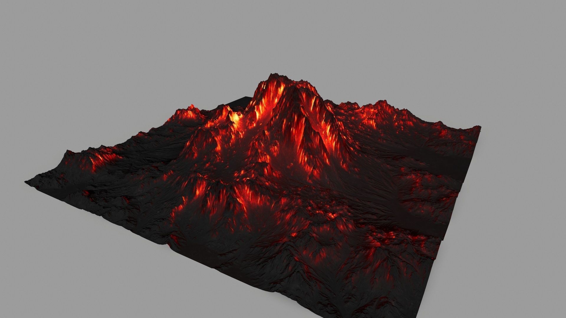 volcano Low-poly 3D model_10