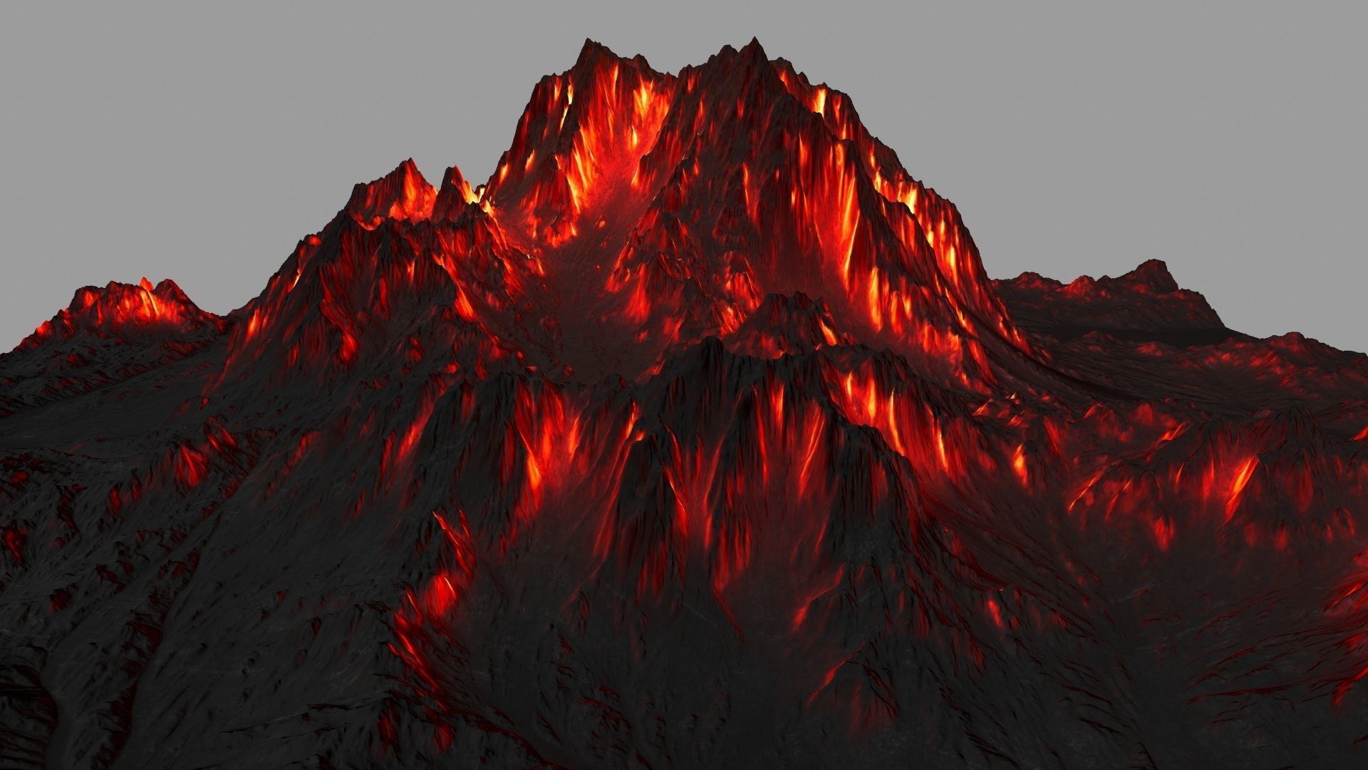 volcano Low-poly 3D model_1