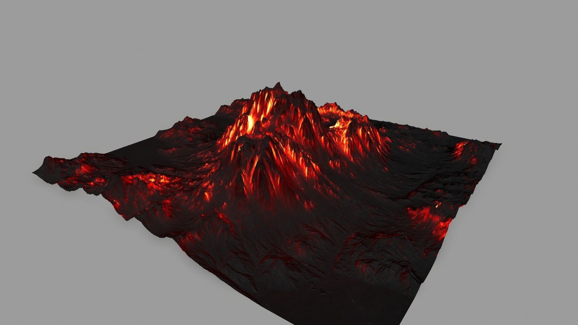 volcano Low-poly 3D model_6