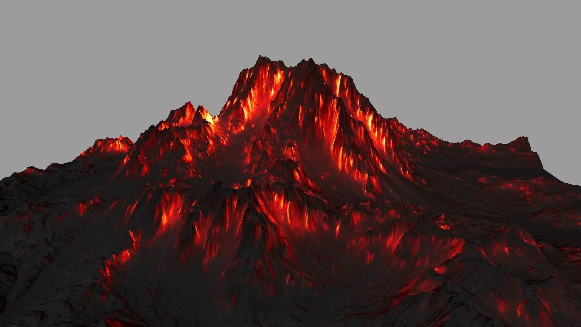 volcano Low-poly 3D model_0