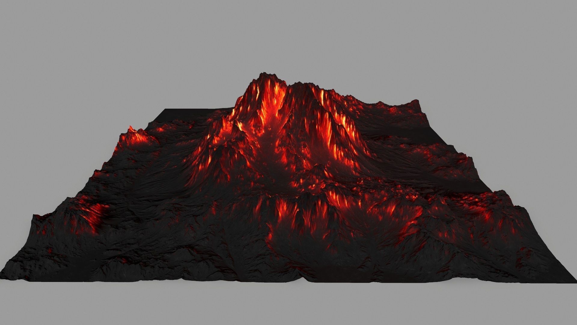volcano Low-poly 3D model_3