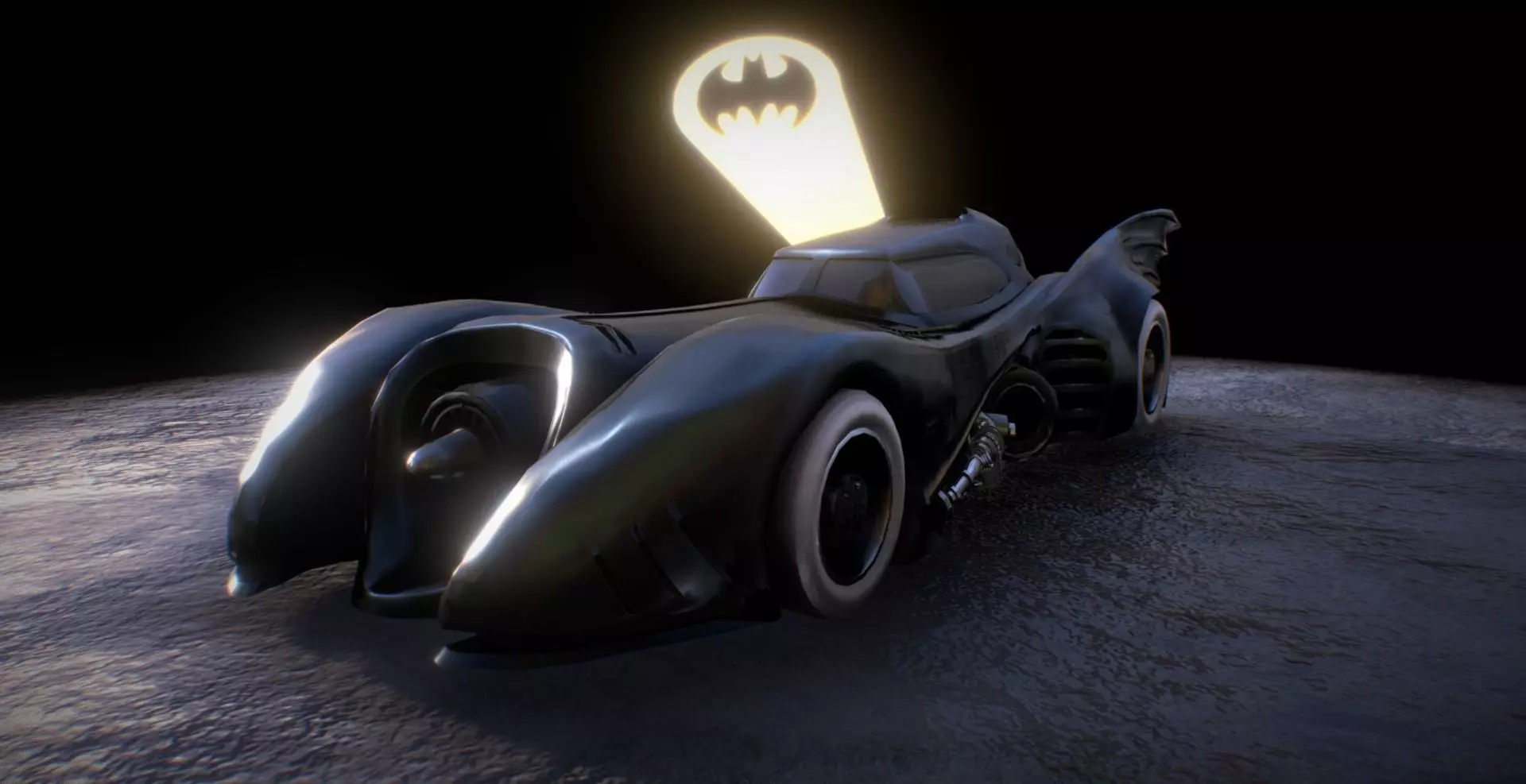 Batmobile 1989 Low-poly 3D model_0