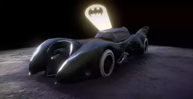 Batmobile 1989 Low-poly 3D model