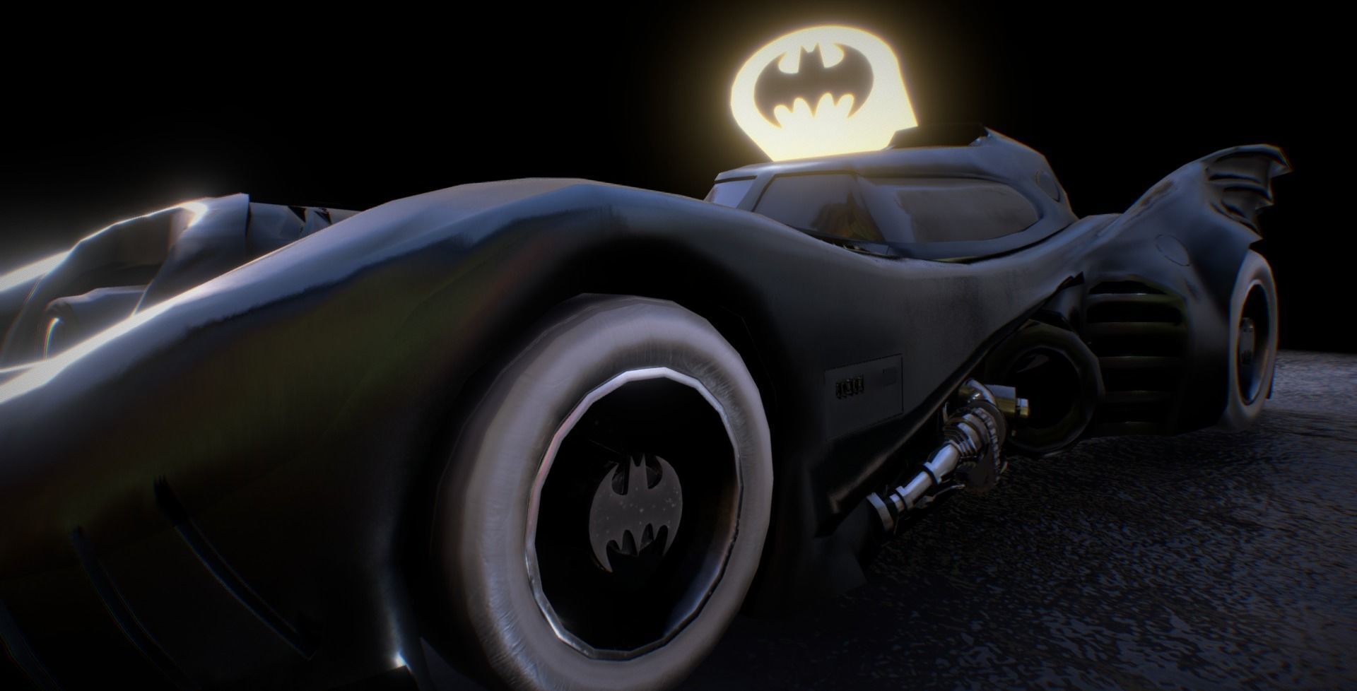 Batmobile 1989 Low-poly 3D model_13