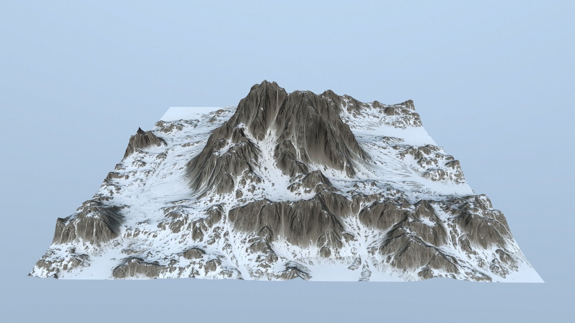Snow Mountain Low-poly 3D model_9
