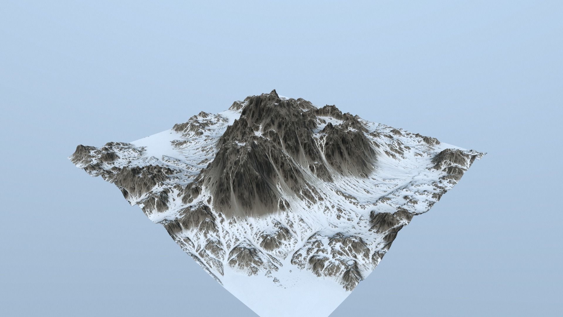 Snow Mountain Low-poly 3D model_4