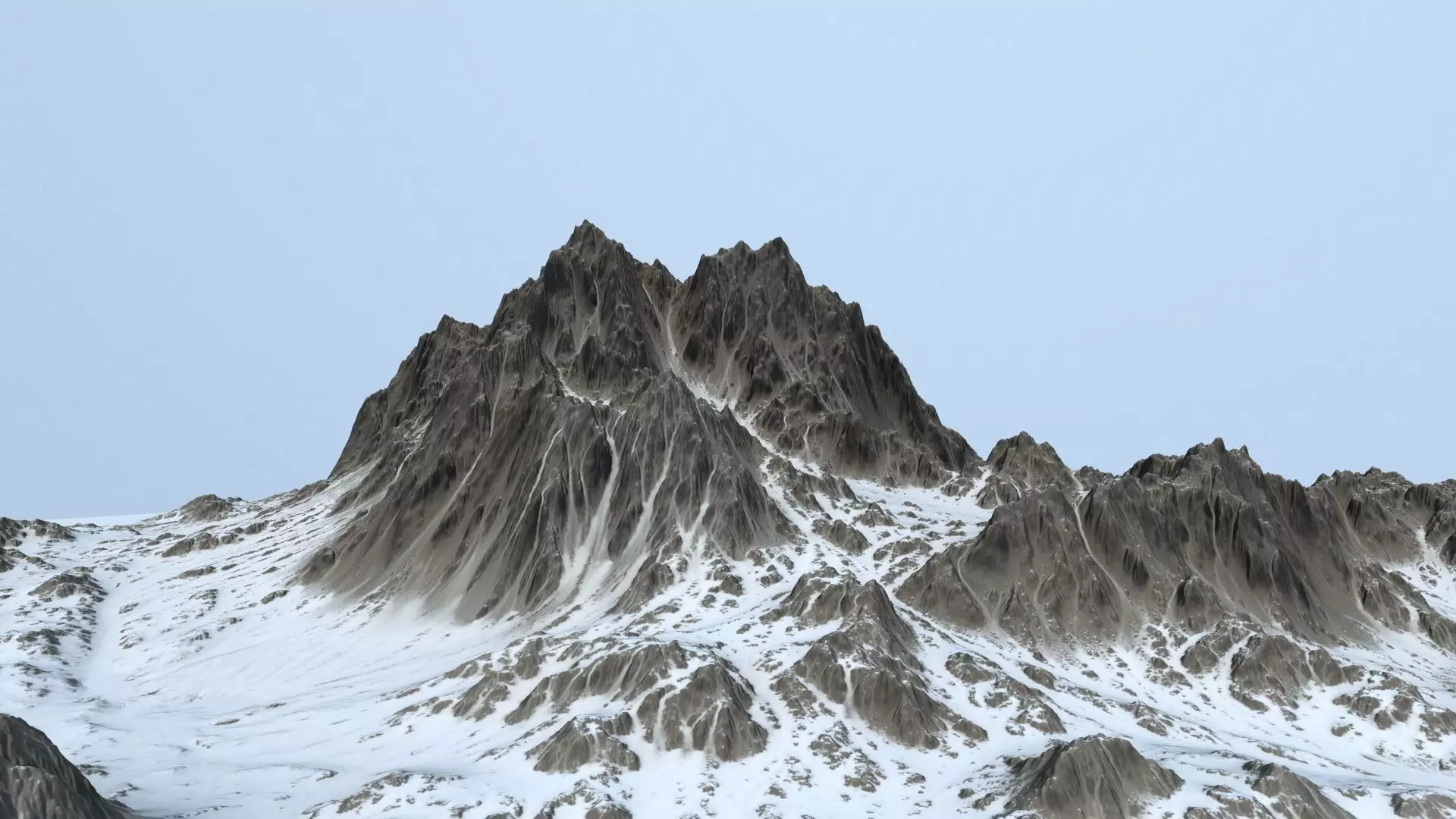 Snow Mountain Low-poly 3D model_0