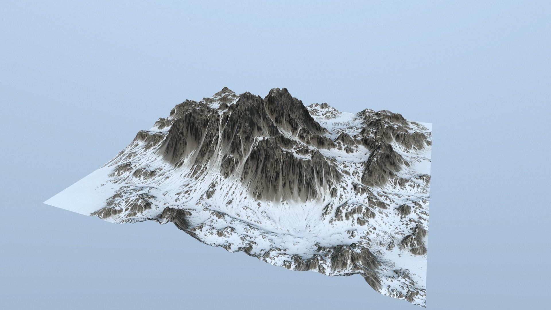 Snow Mountain Low-poly 3D model_3