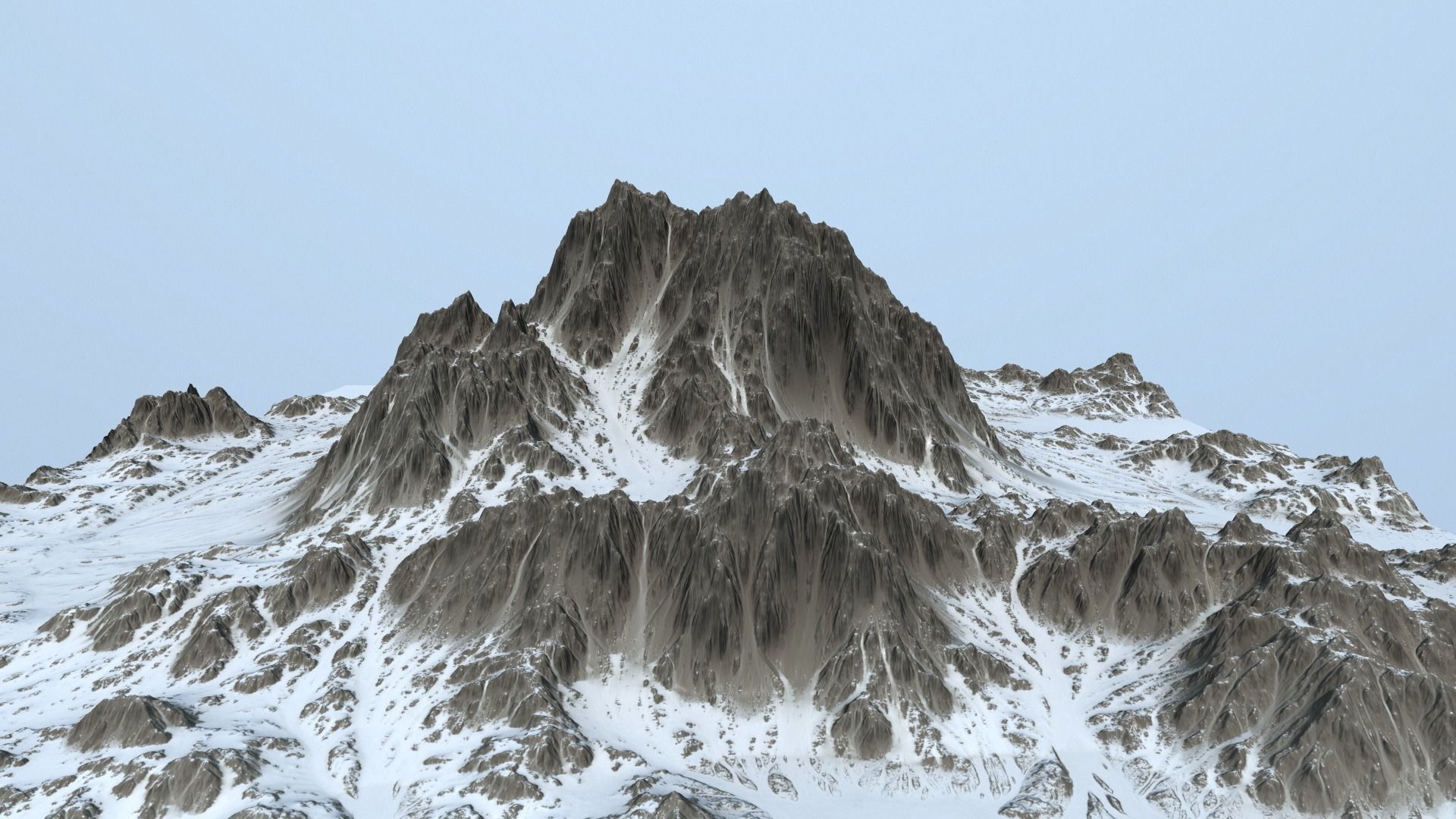 Snow Mountain Low-poly 3D model_1