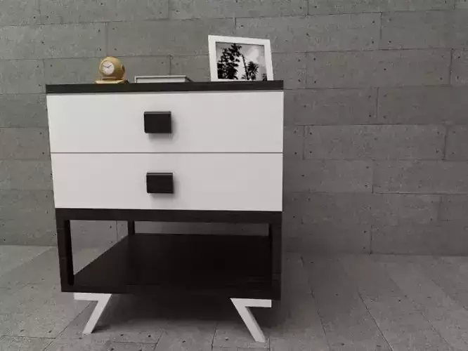 nightstand bedside table with two drawers