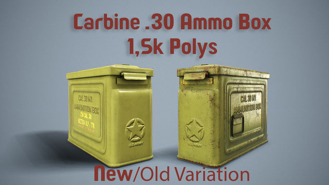 1942 US Ammo Box Carbine 30 PBR Low-poly 3D model