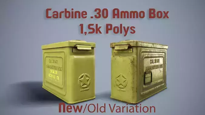 1942 US Ammo Box Carbine 30 PBR Low-poly 3D model