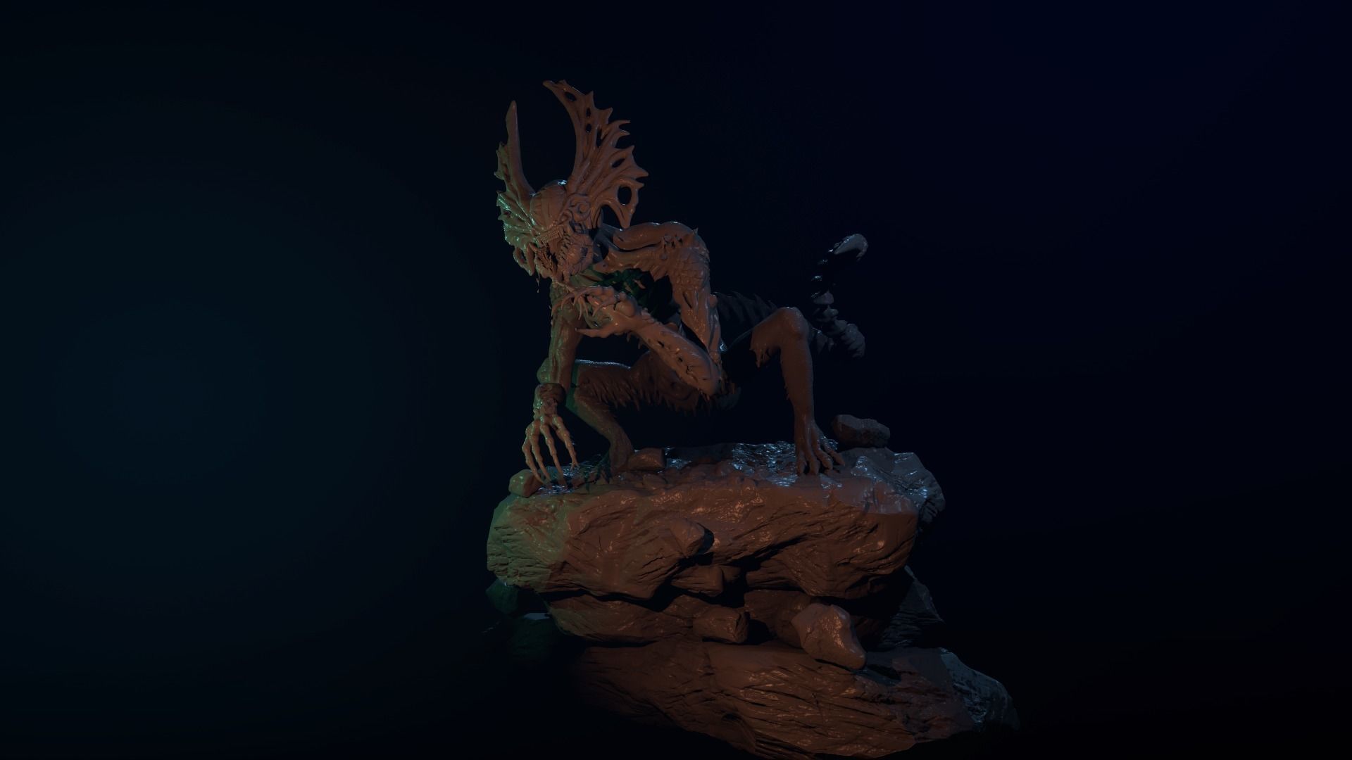 The Hunter - Alien Creature  3D print model_4