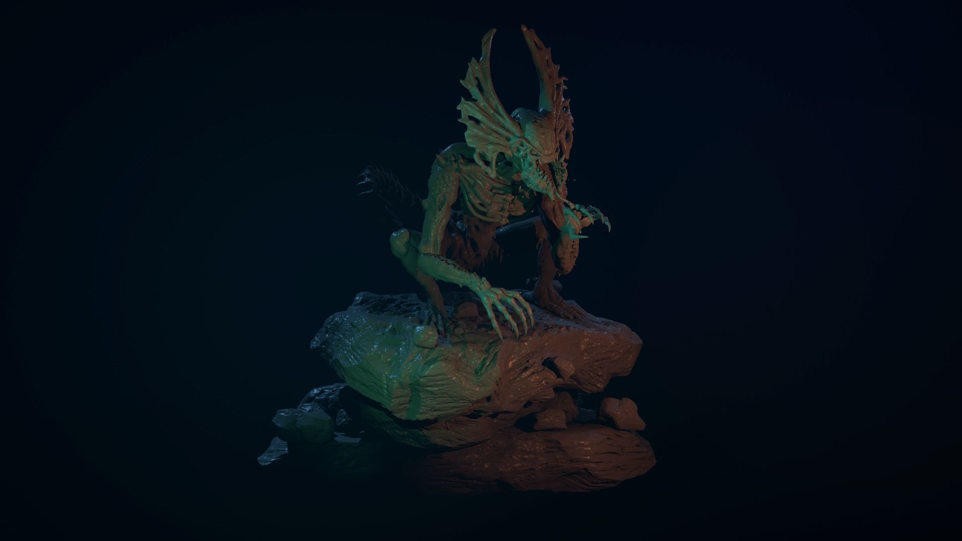 The Hunter - Alien Creature  3D print model_5