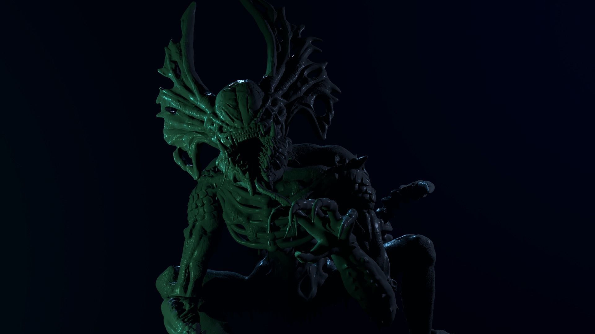 The Hunter - Alien Creature  3D print model_6