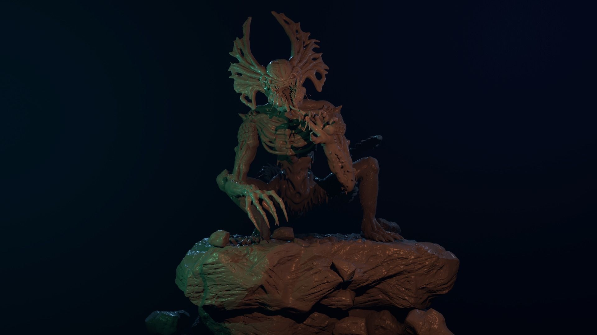 The Hunter - Alien Creature  3D print model_8