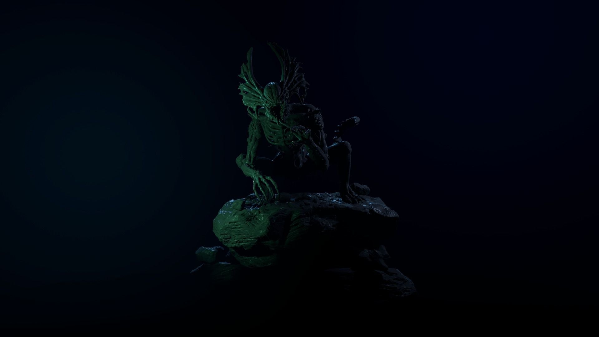 The Hunter - Alien Creature  3D print model_7