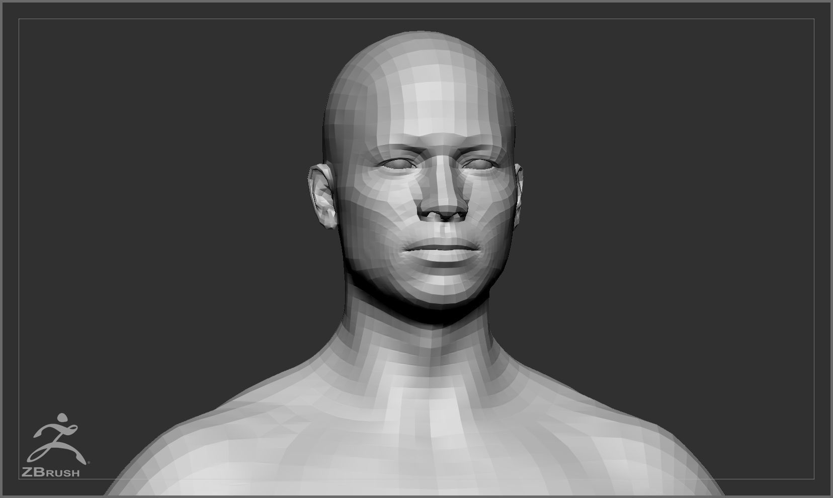 Average Male Body Low Poly Basemesh 3D model_6