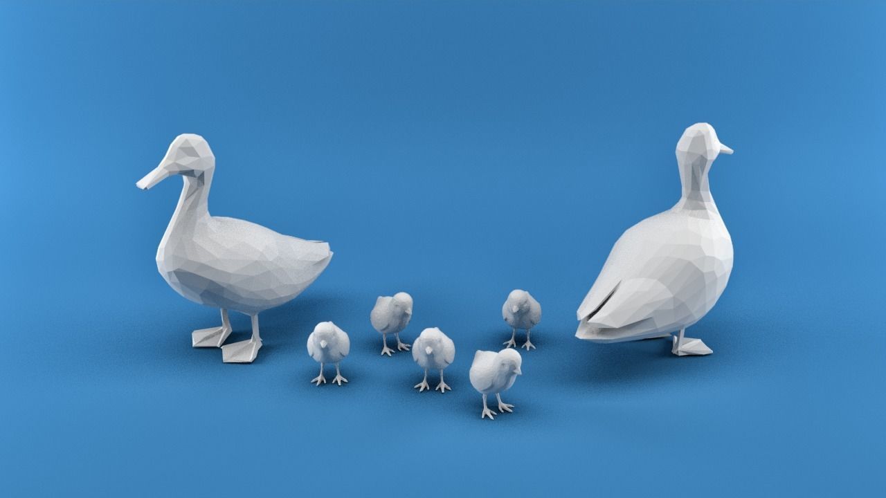 Farm Animals Low-poly 3D model_1