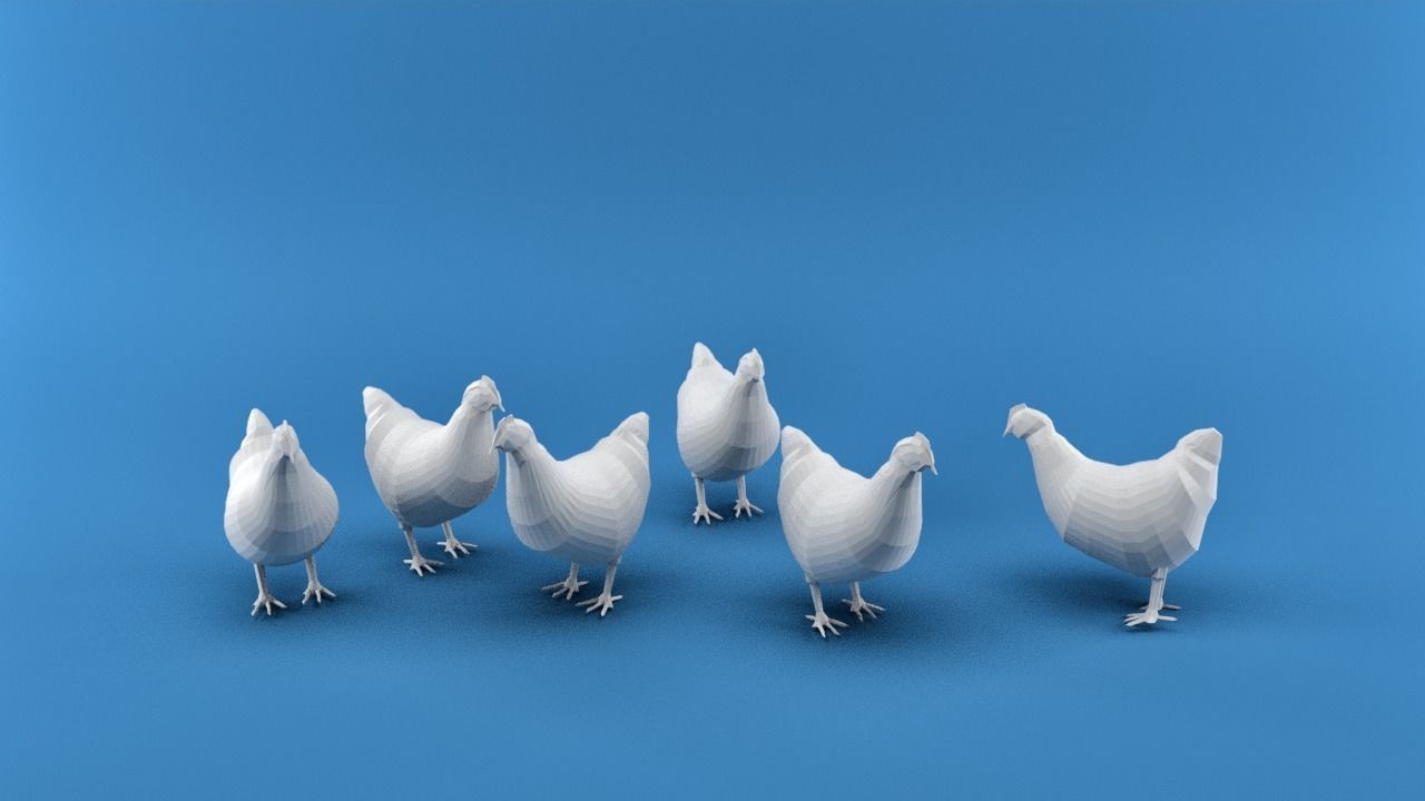 Farm Animals Low-poly 3D model_2