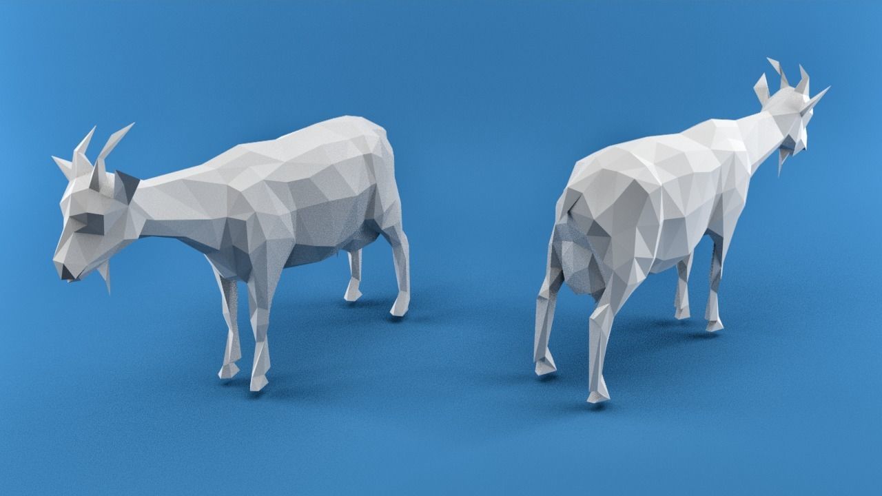 Farm Animals Low-poly 3D model_6