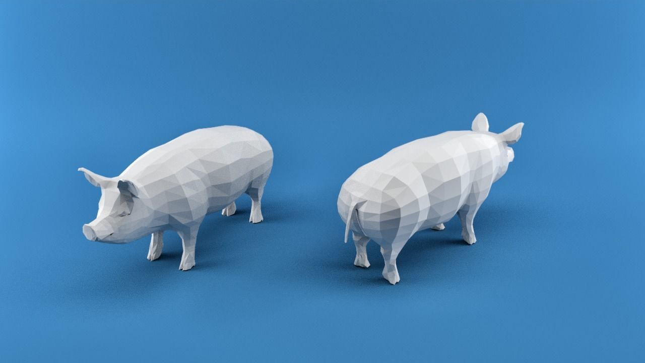 Farm Animals Low-poly 3D model_3