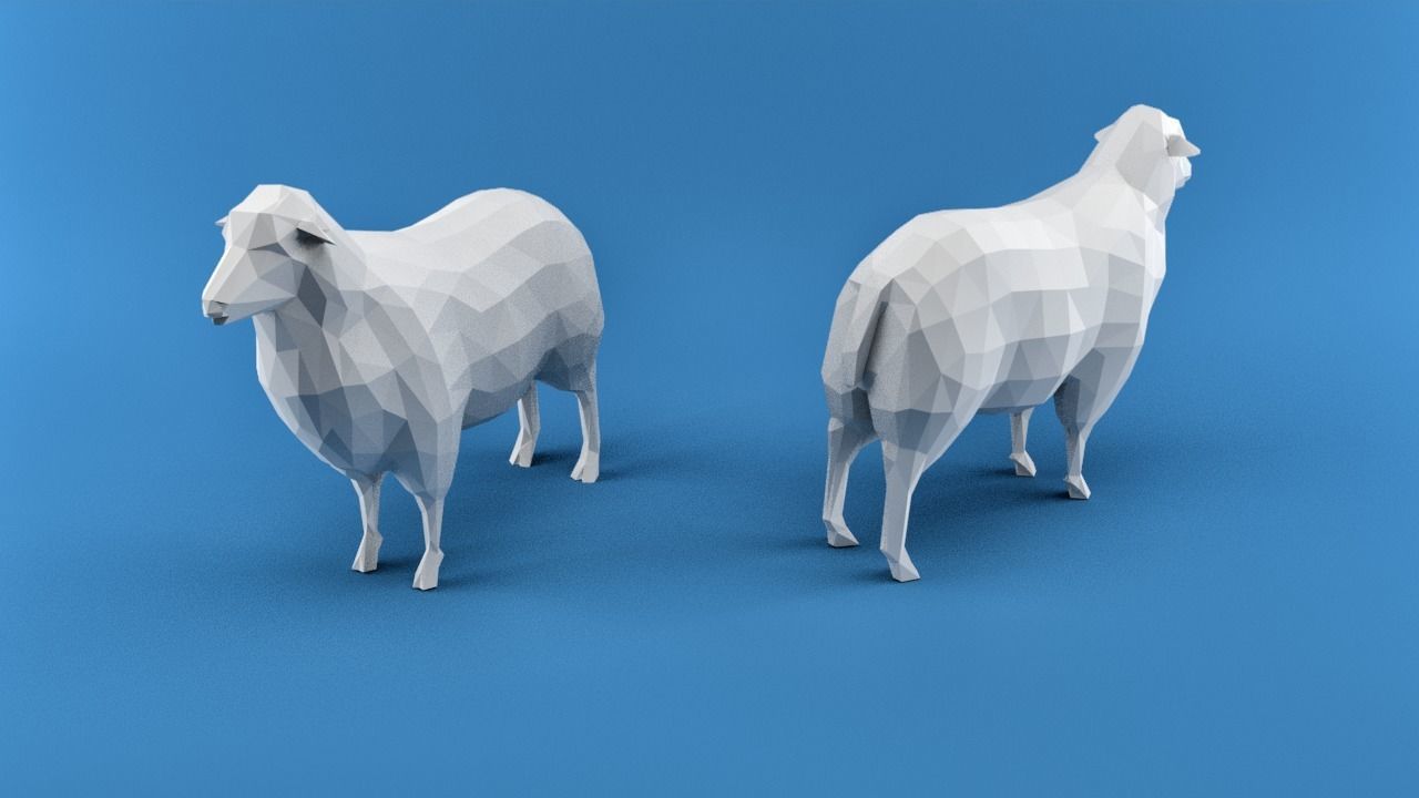 Farm Animals Low-poly 3D model_4