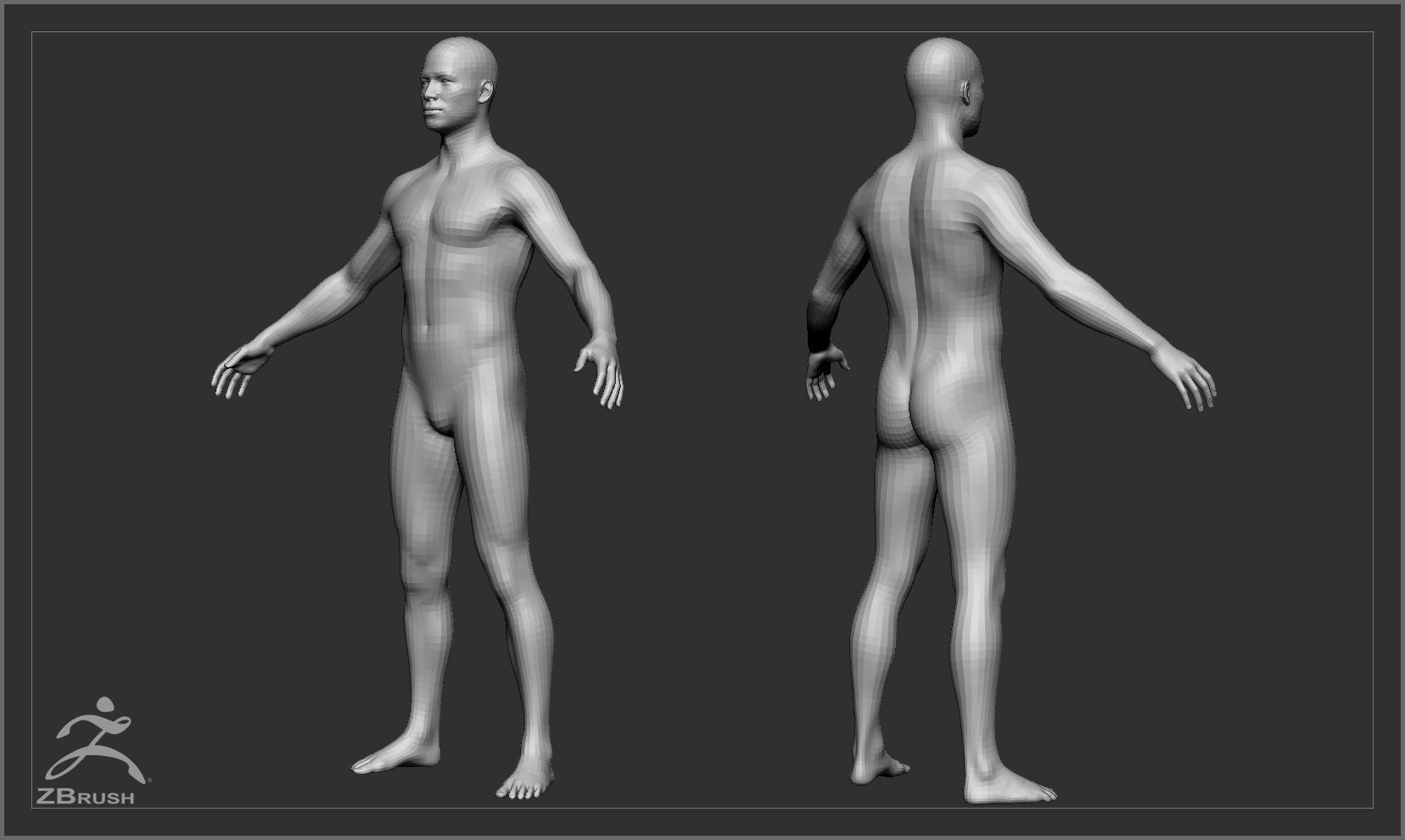 Average Body Low Poly Basemesh Collection _4