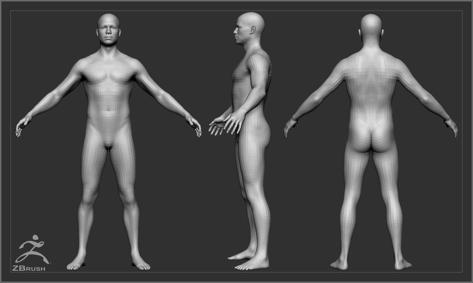 Average Body Low Poly Basemesh Collection _3