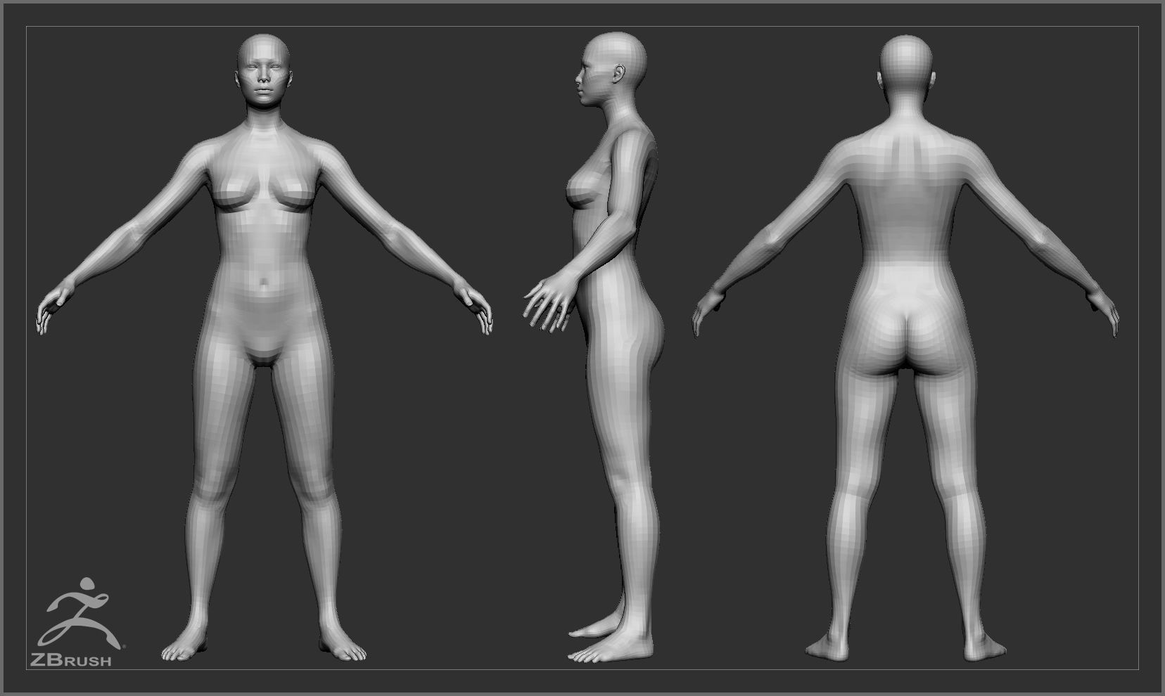 Average Body Low Poly Basemesh Collection _17