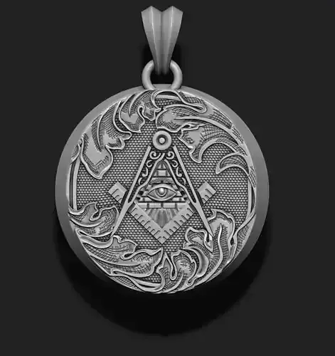 Mason pendant with eye 3D print model