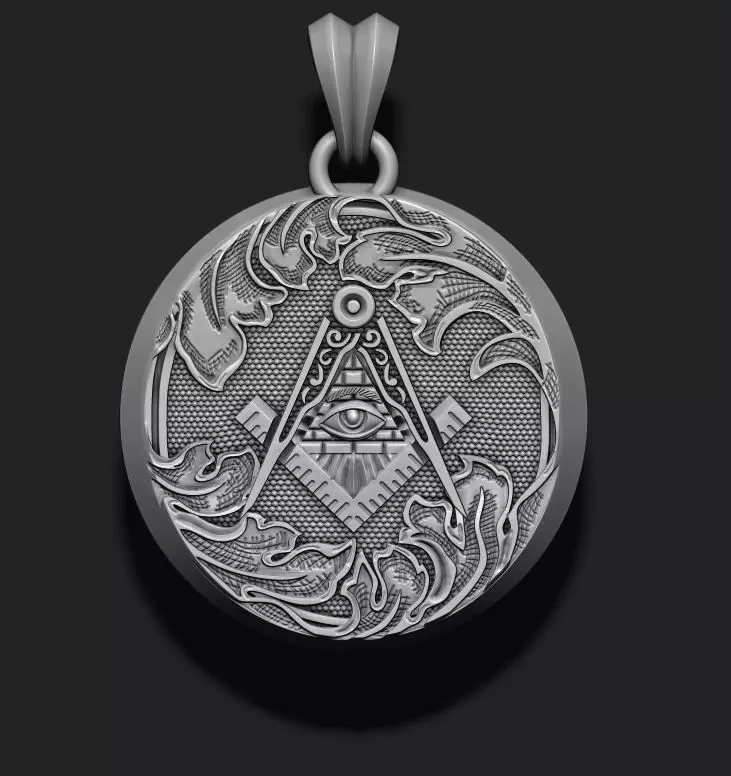 Mason pendant with eye 3D print model