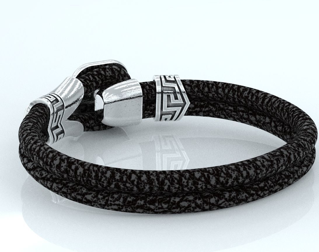 Stylish bracelet with rubber with and cross 433 3D print model_11
