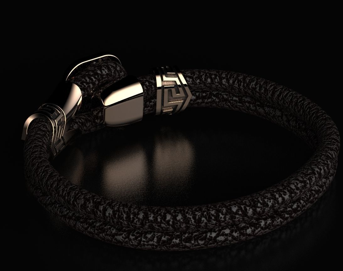 Stylish bracelet with rubber with and cross 433 3D print model_16