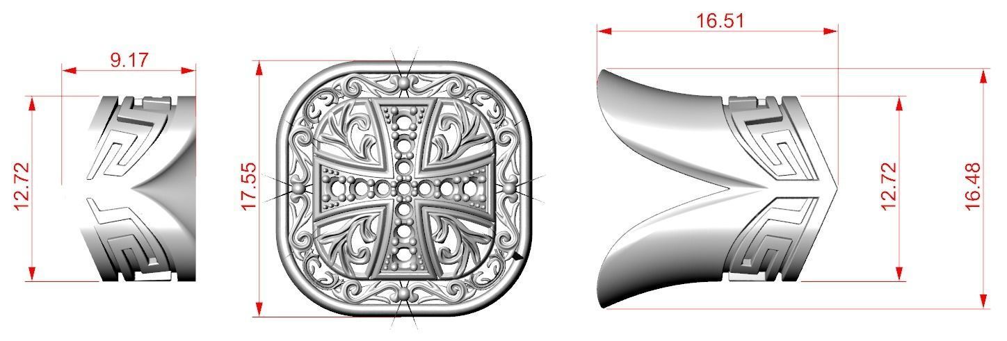 Stylish bracelet with rubber with and cross 433 3D print model_20