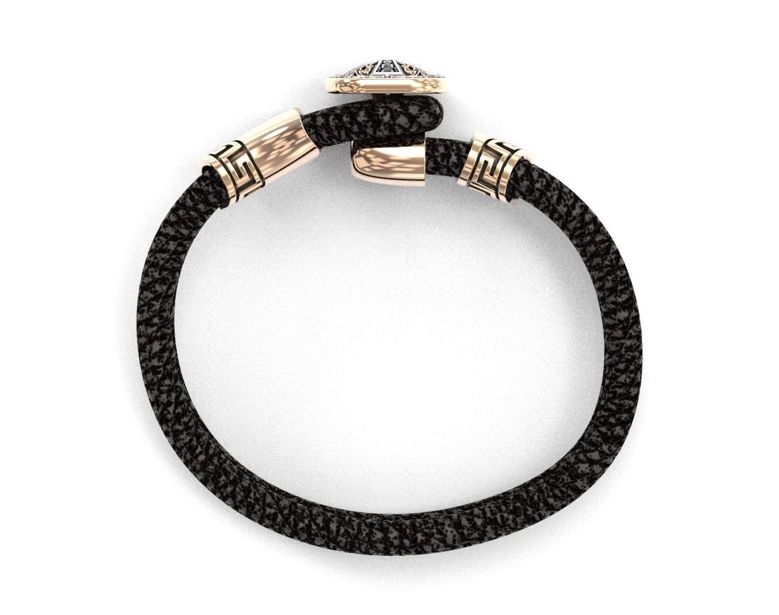 Stylish bracelet with rubber with and cross 433 3D print model_18