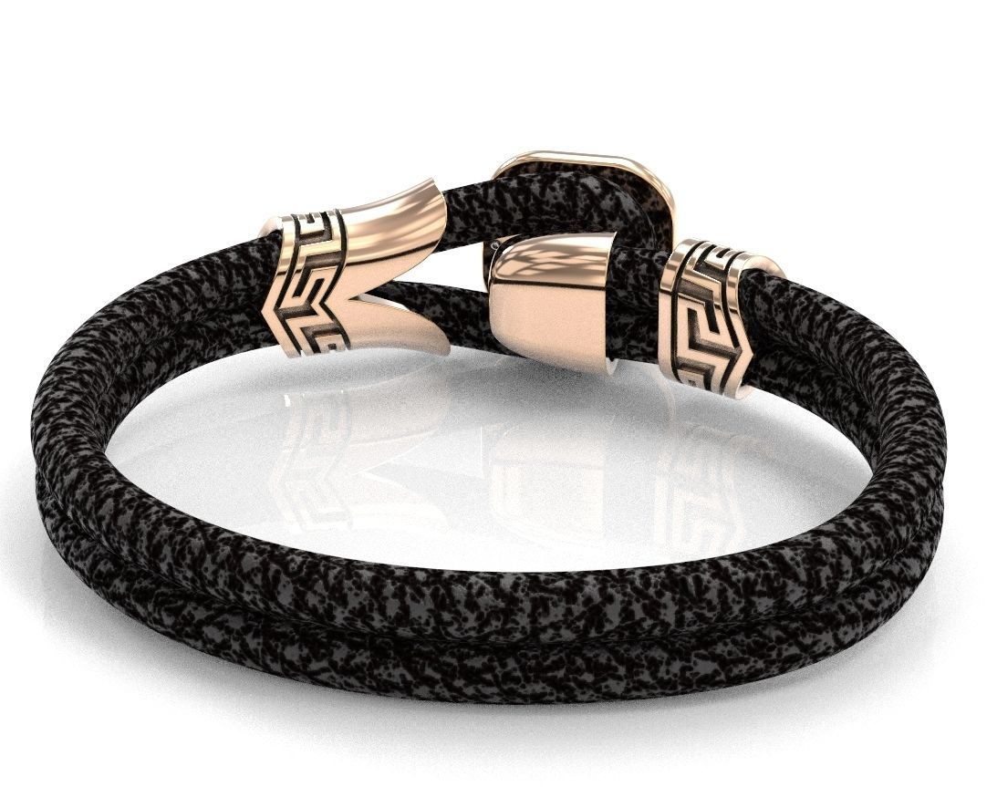 Stylish bracelet with rubber with and cross 433 3D print model_19