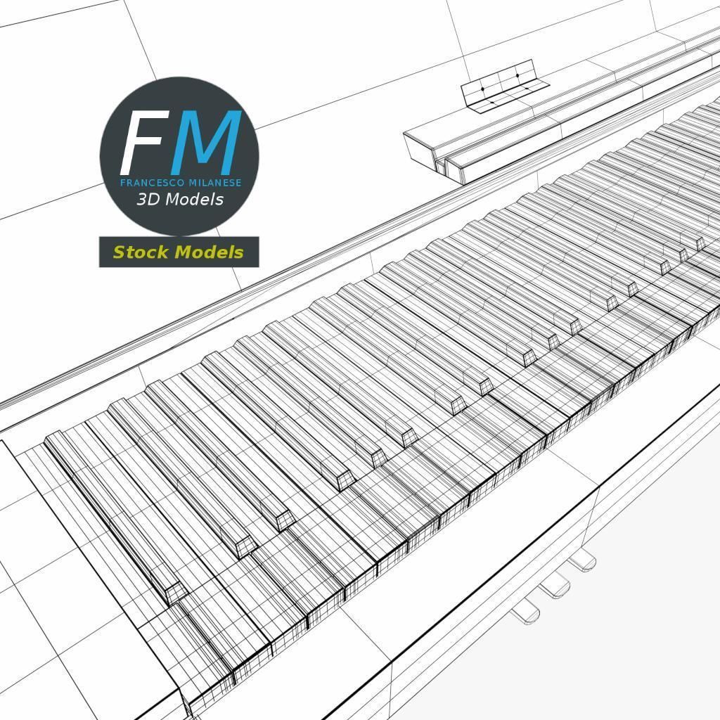 Open vertical piano 3D model_8