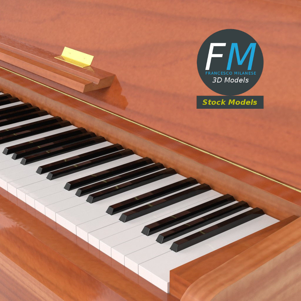 Open vertical piano 3D model_5