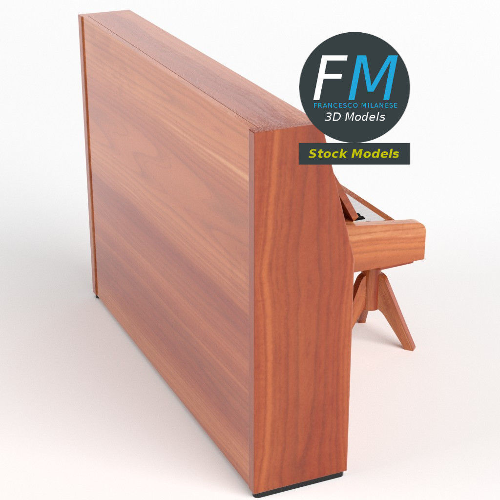 Open vertical piano 3D model_4